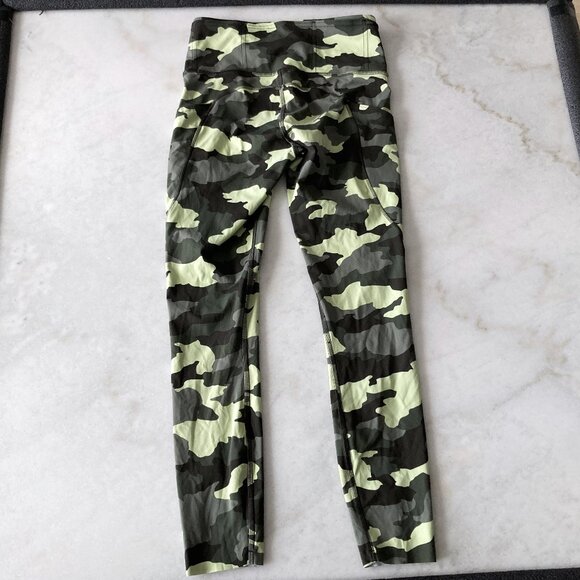 Like new! Lululemon Fast and Free Tight / leggings / pants 25" (green camo) - Picture 1 of 5